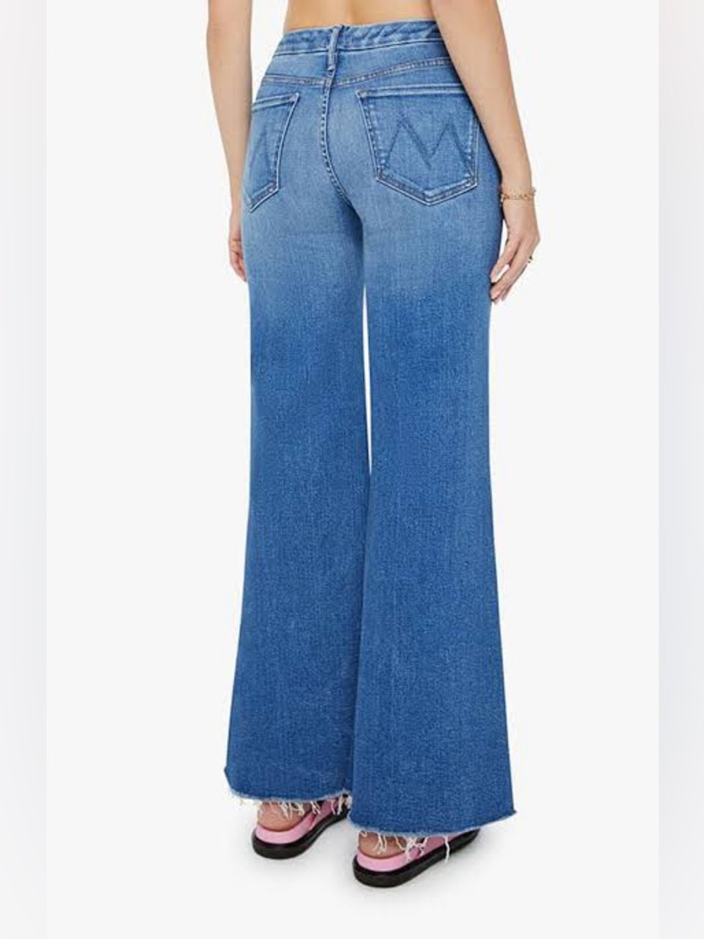 Mother The Roller Fray Wide Leg Denim Jeans Work Hard Play Hard size 29 - Picture 2 of 14